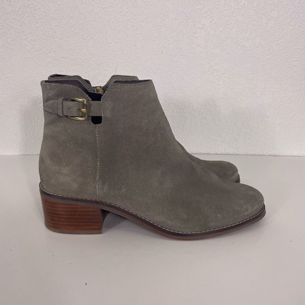 Cole Haan Grey Suede Ankle Booties Size 7.5
